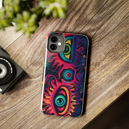 Psychedelic Art: The Eyes Upon Us iPhone Case | Embrace the Mystique of Trippy Visuals