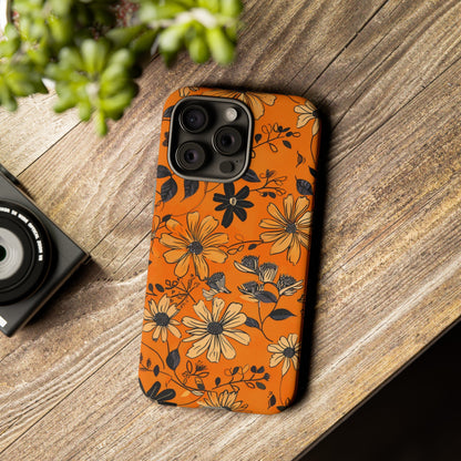 Orange Floral Phone Case Cute Summer Flower Aesthetic