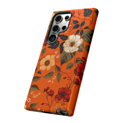 Orange Floral Phone Tough Case