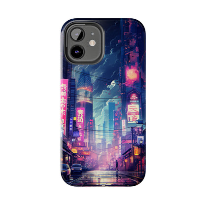 Synthwave Japanese Cyberpunk Night City iPhone Case