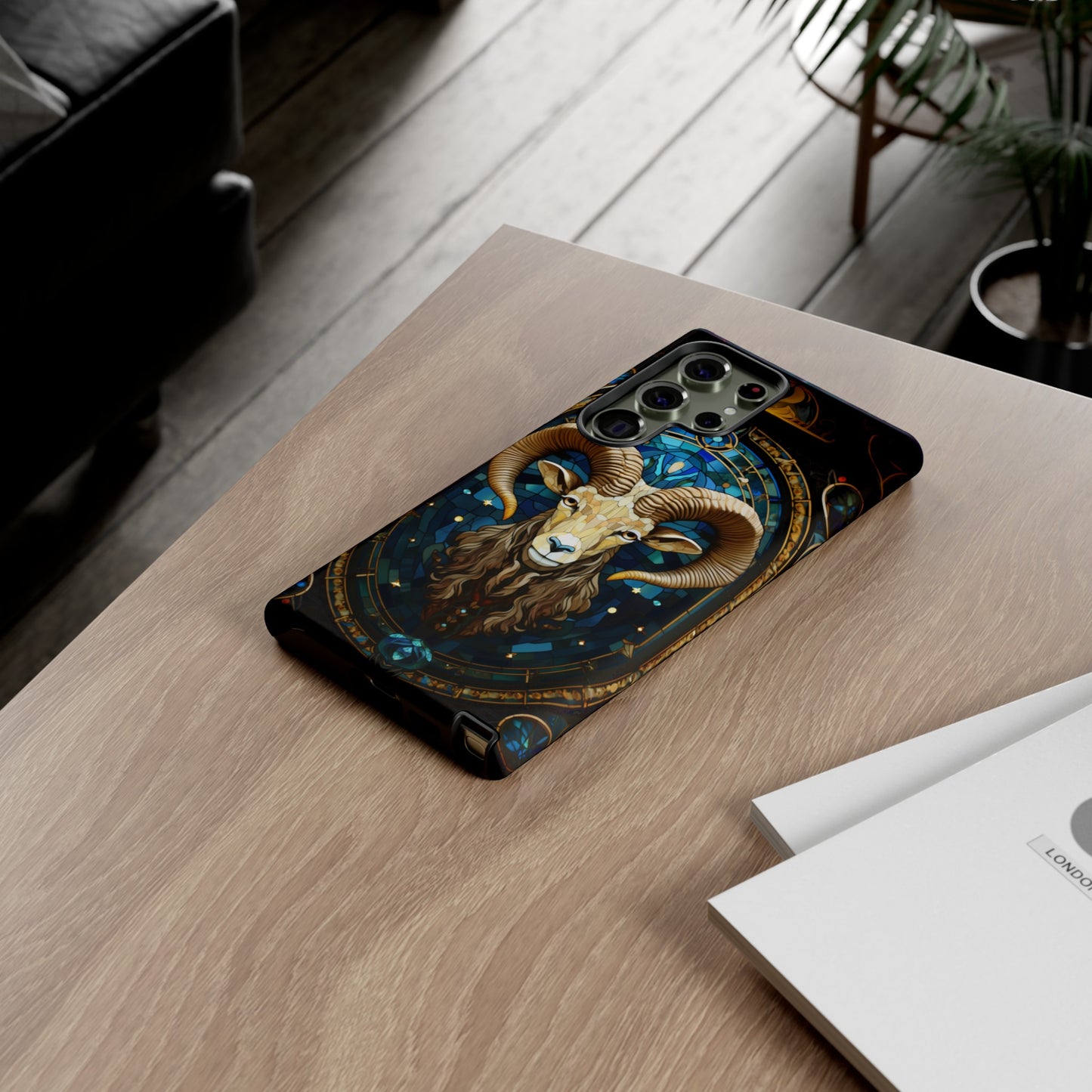 Aries Astrology Stained Glass Design Phone Case