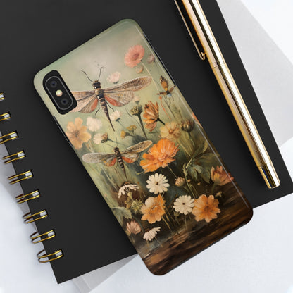 Dragonfly Floral Print iPhone Case | Nature-Inspired Elegance and Device Protection