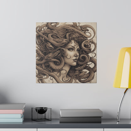 Surrealist Pop Art AI generated Don't look it's Medusa | Stretched Canvas Print