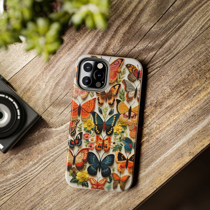 Embroidery Butterflies iPhone Case | Whimsical Elegance and Nature's Beauty in Handcrafted Detail