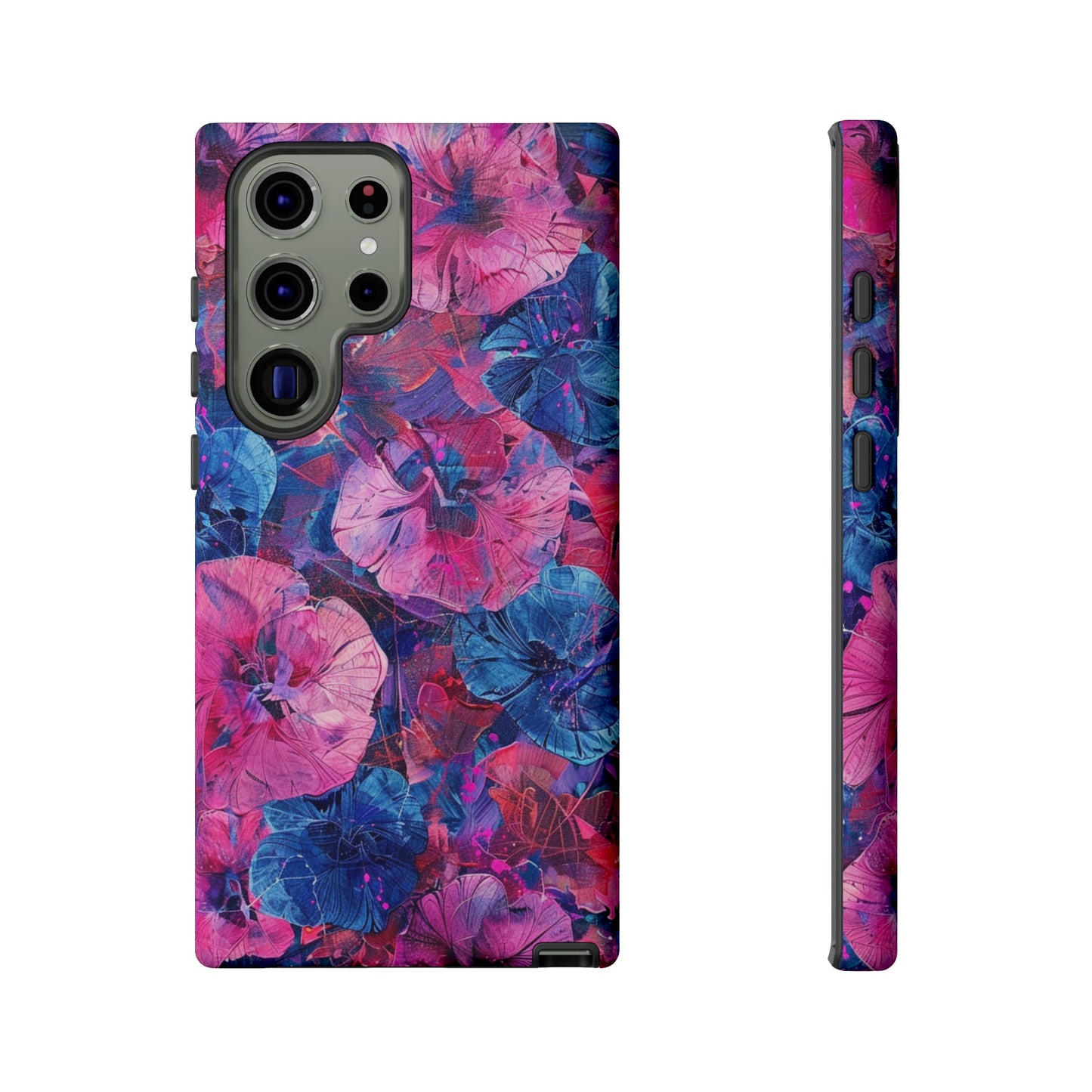 Magenta and Blue Color Floral Explosion Phone Case