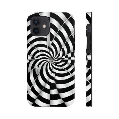 Trippy Black and White Optical Illusion Tough iPhone Case | Psychedelic Phone Cover