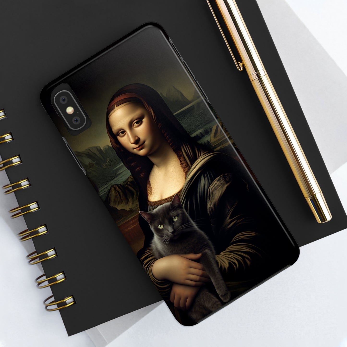 Mona Lisa with Cat iPhone Case | Art Phone Cases