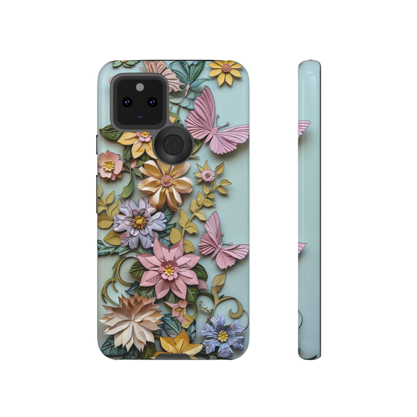 Pastel Pink Butterflies and Flowers iPhone Case