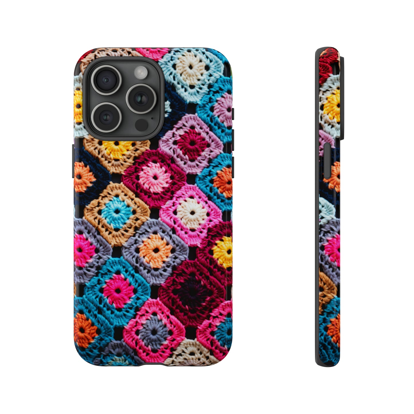 Vintage Floral Crochet Blanket Knit Look Phone Case