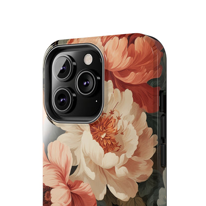 Vintage Floral Aesthetic Phone Tough Case Antique Print for iPhone 14 11 Pro 12 13 XR XS X 7+ 8 Boho Nature Flowers Cottage Core