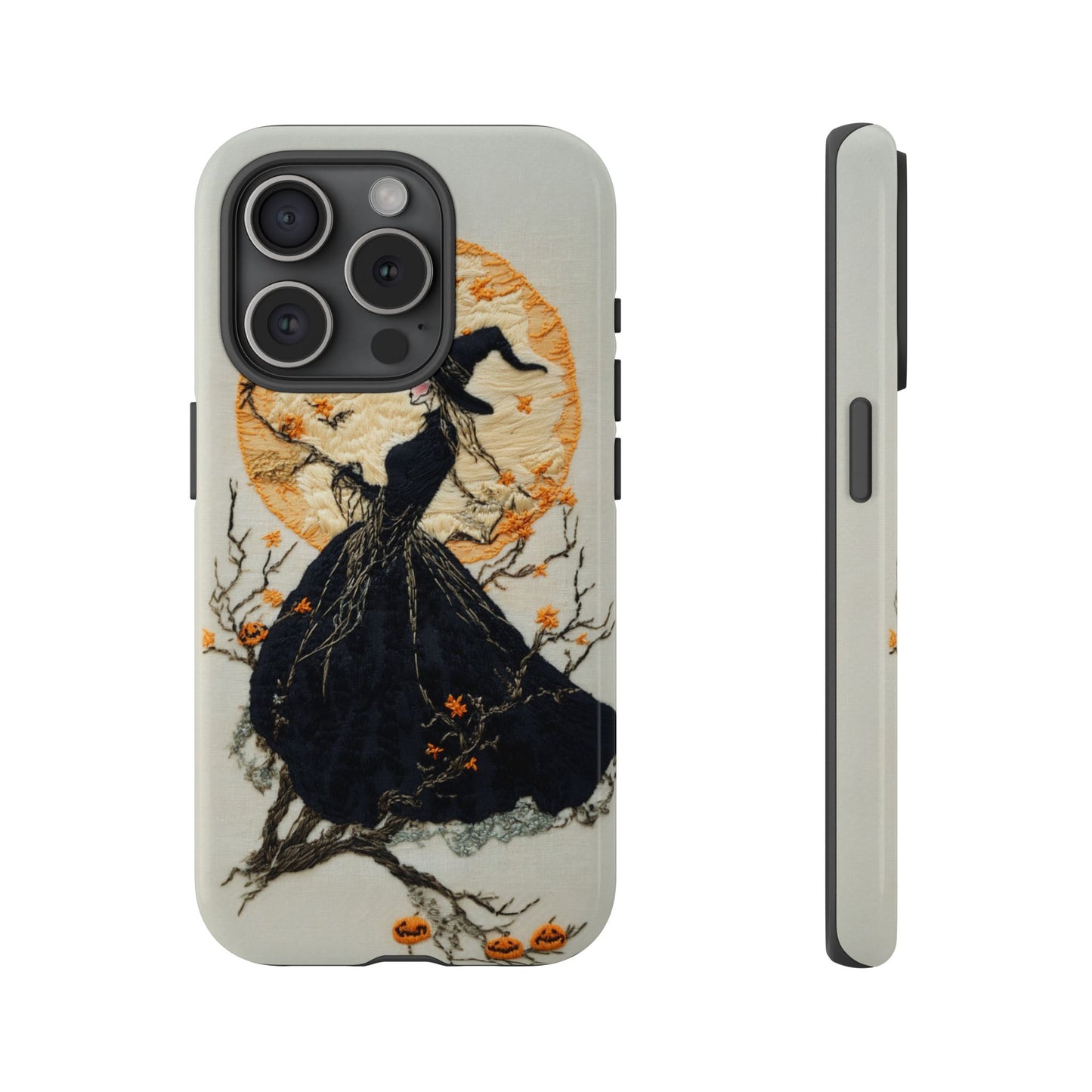 Halloween Witch Autumn iPhone Case, Embroidered Style