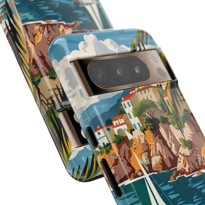 Midcentury French Riviera Sailboat Painting Phone Case