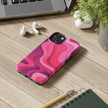 The Pink Wave iPhone Case Splash of Vibrance | Modern Art Meets Protection iPhone Tough Case