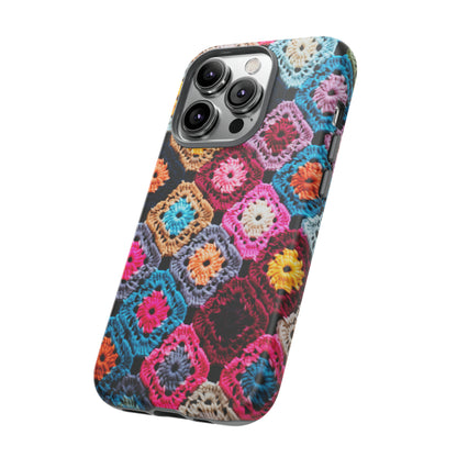 Vintage Floral Crochet Blanket Knit Look Phone Case