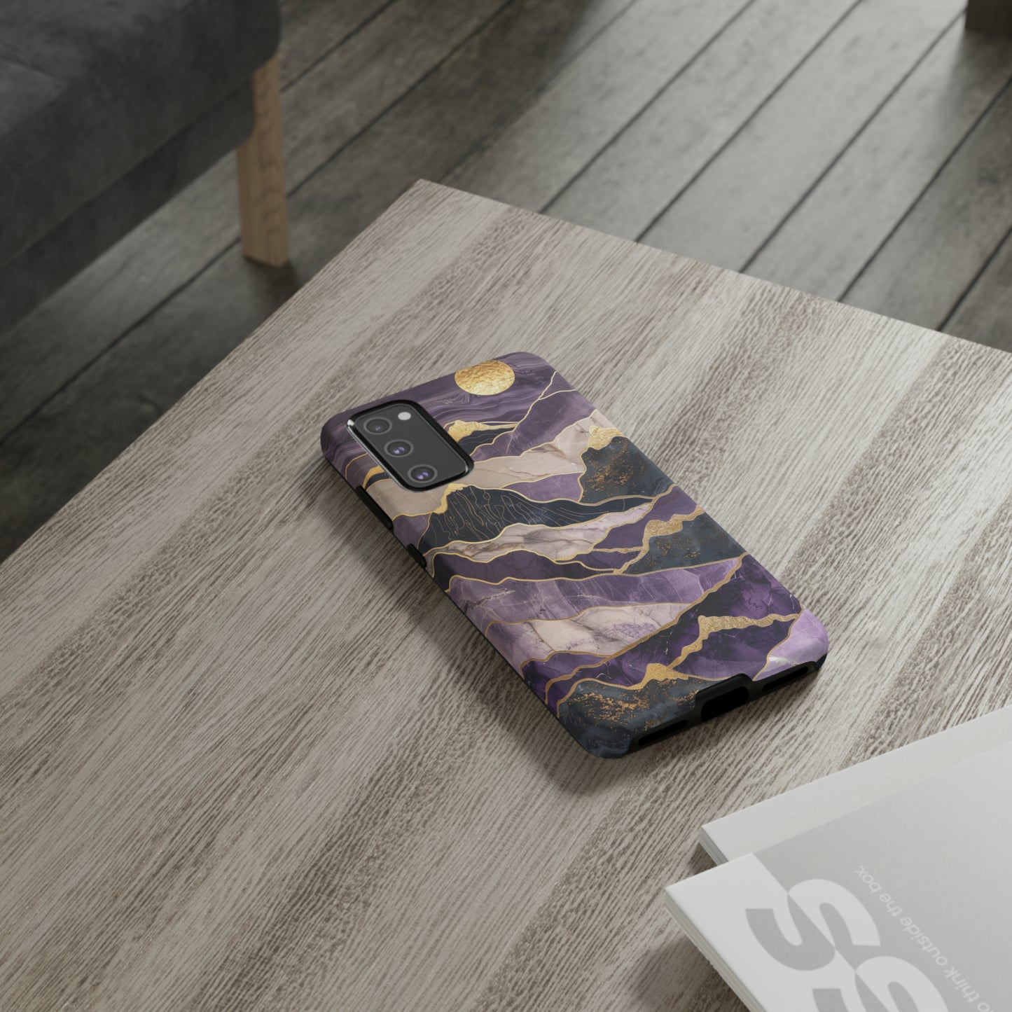 Abstract Purple Gold Mountain Phone Case