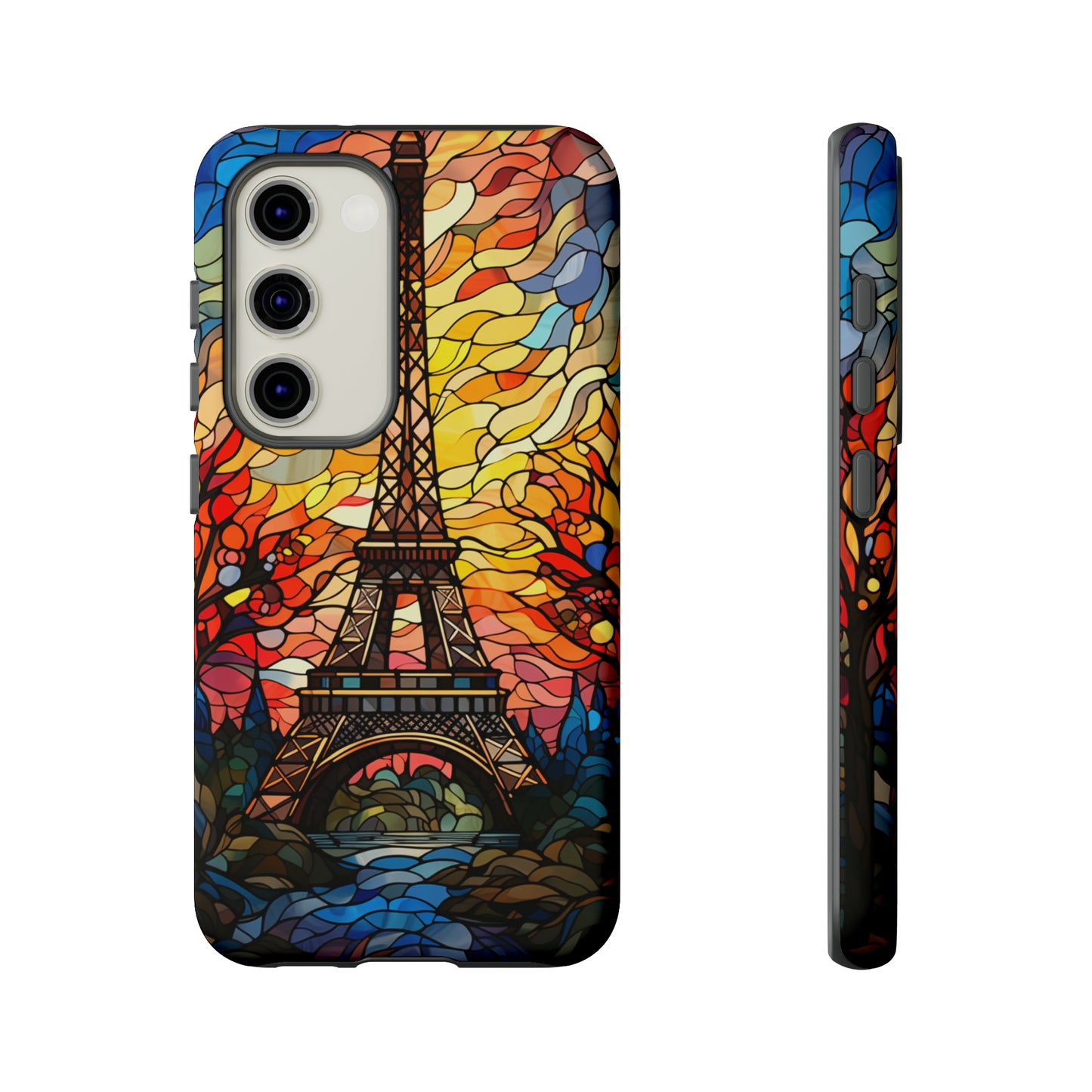 Parisian Elegance: Stained Glass Eiffel Tower | Artistic Flair iPhone Case for iPhone Models 11 through 14 Pro Max, Samsung Galaxy, and Google Pixel