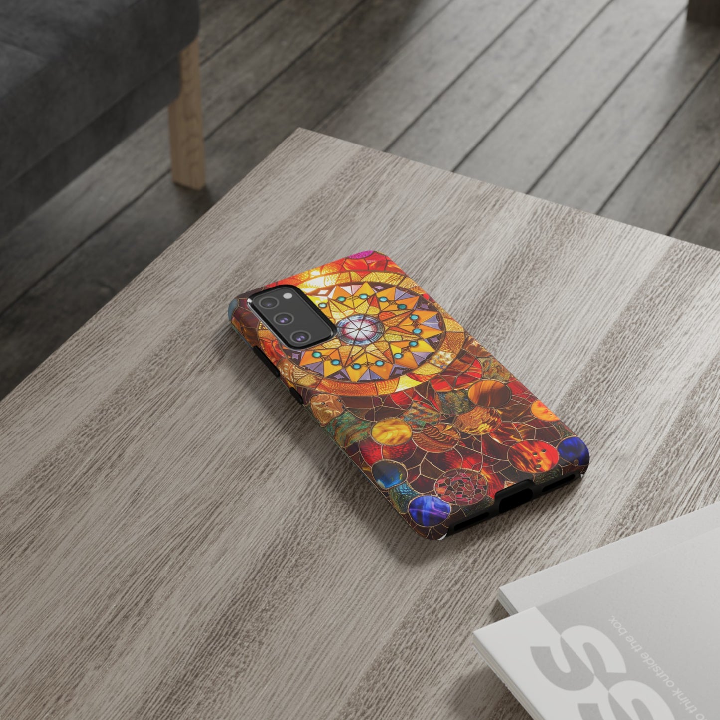 Cosmic Stained Glass Mandala Phone Case