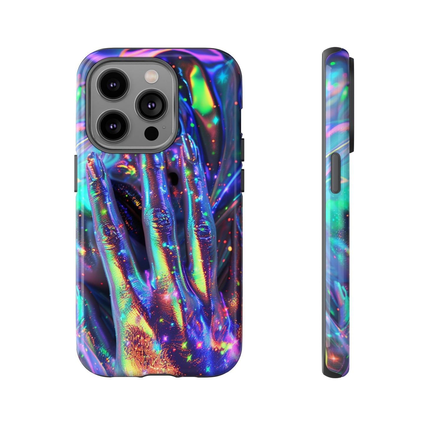 Marbled opalescent Holographic Print Phone Case