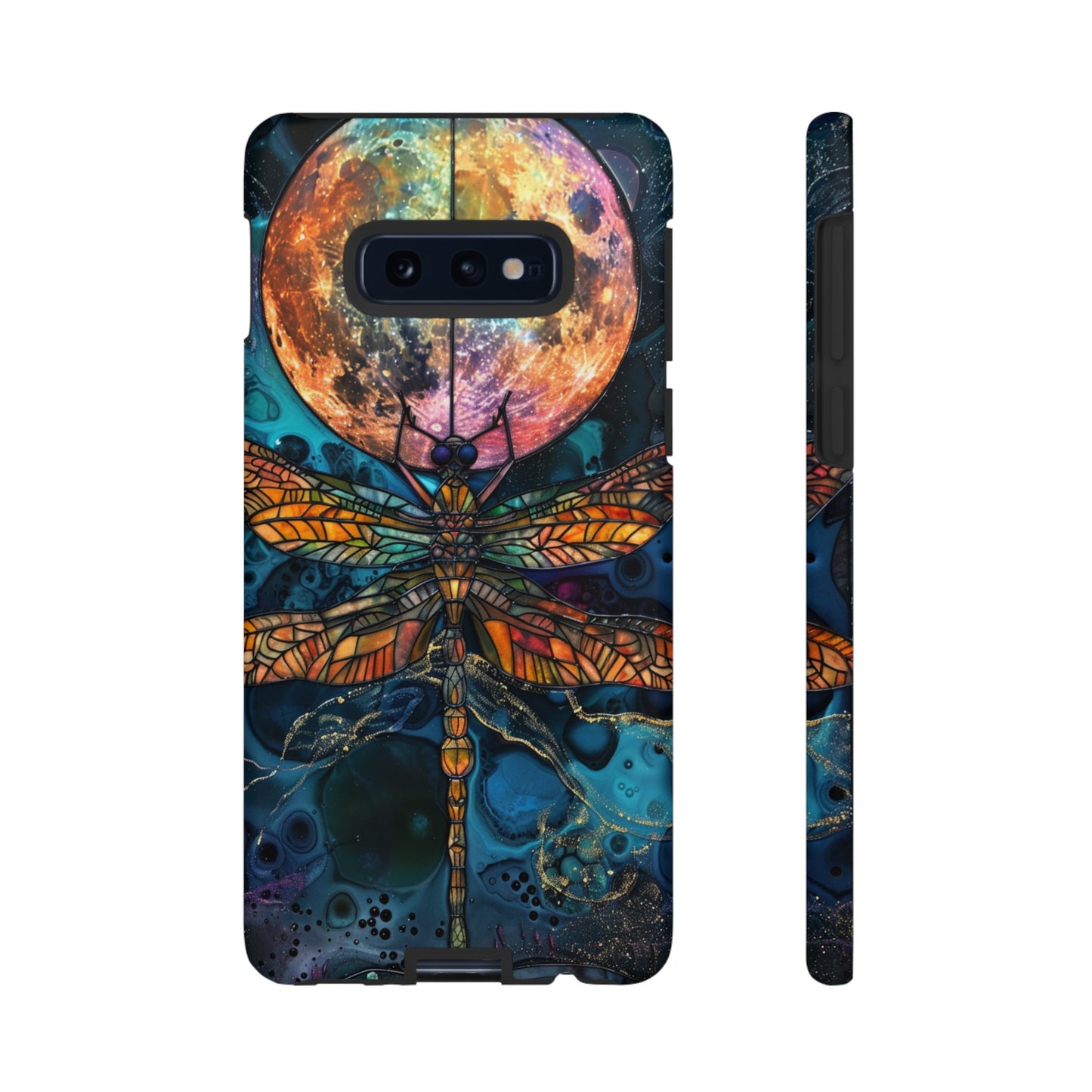 Full Moon Stained Glass Dragonfly Phone Cover