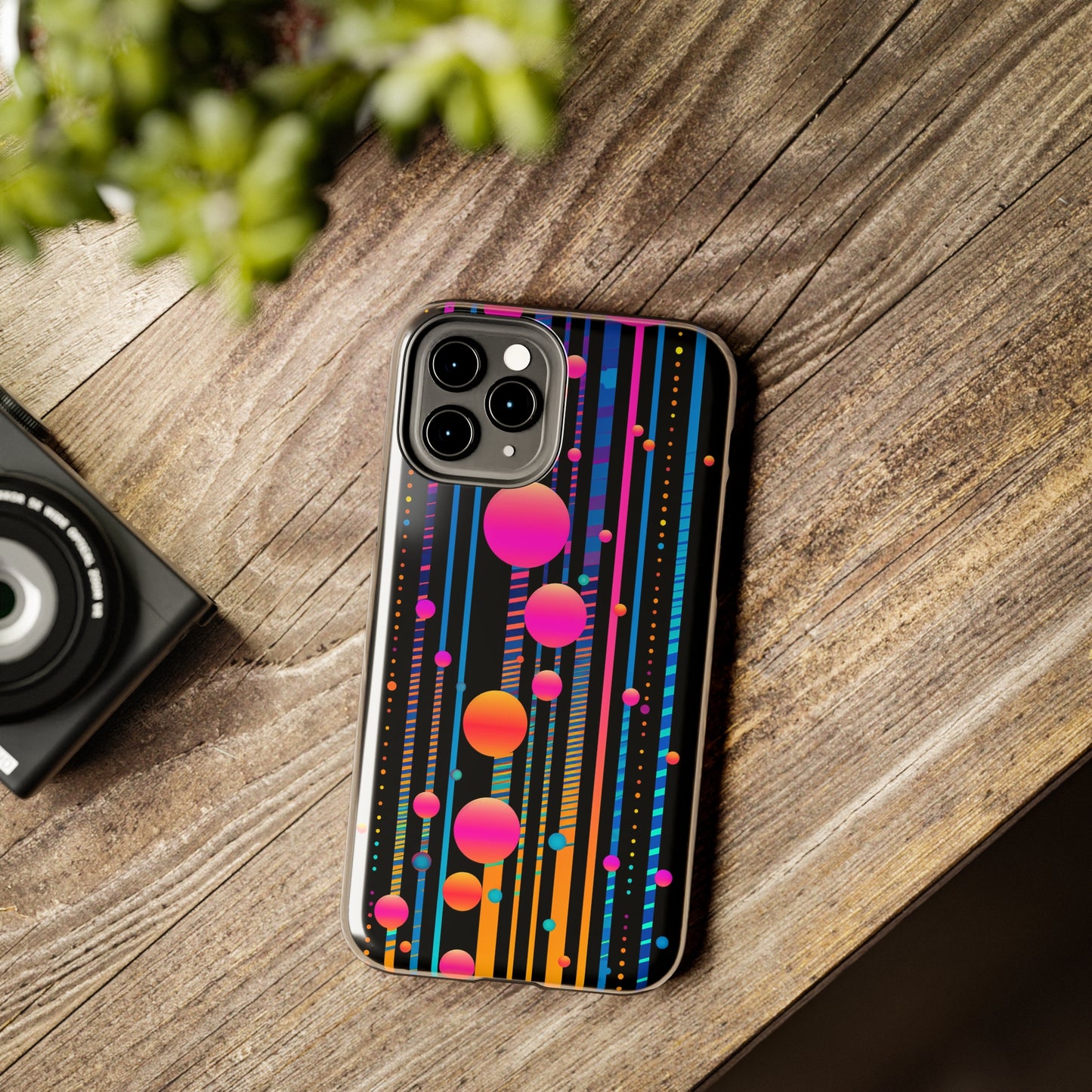 Experience a Blast from the Past: Retro Psychedelic Bubbles Tough Case for Apple iPhone Models