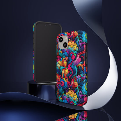 Psychedelic Rainbow Tough iPhone Case | Embrace Vibrant Style and Reliable Protection