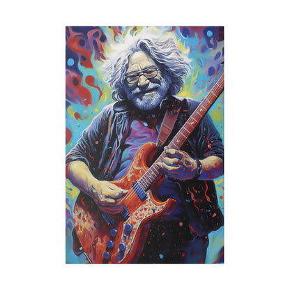 Jerry Garcia Rocking Guitar Pop Art  | Stretched Canvas Print