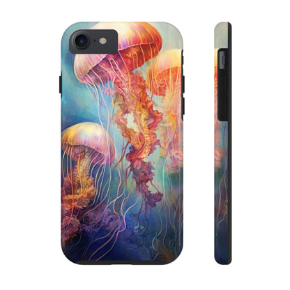 Psychedelic Colors of Jellyfish iPhone Tough Case | Dive into a Vibrant and Mesmerizing Underwater World