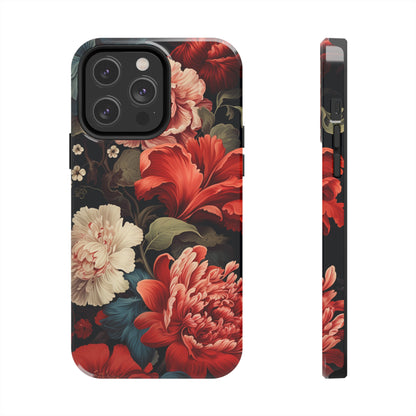 Vintage Floral Aesthetic Phone Tough Case Antique Print for iPhone 14 11 Pro 12 13 XR XS X 7+ 8 Boho Nature Flowers Cottage Core