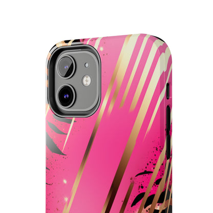 Elegant Wilderness: Pink & Gold Tiger Stripes | Mesmerizing Lush iPhone Case