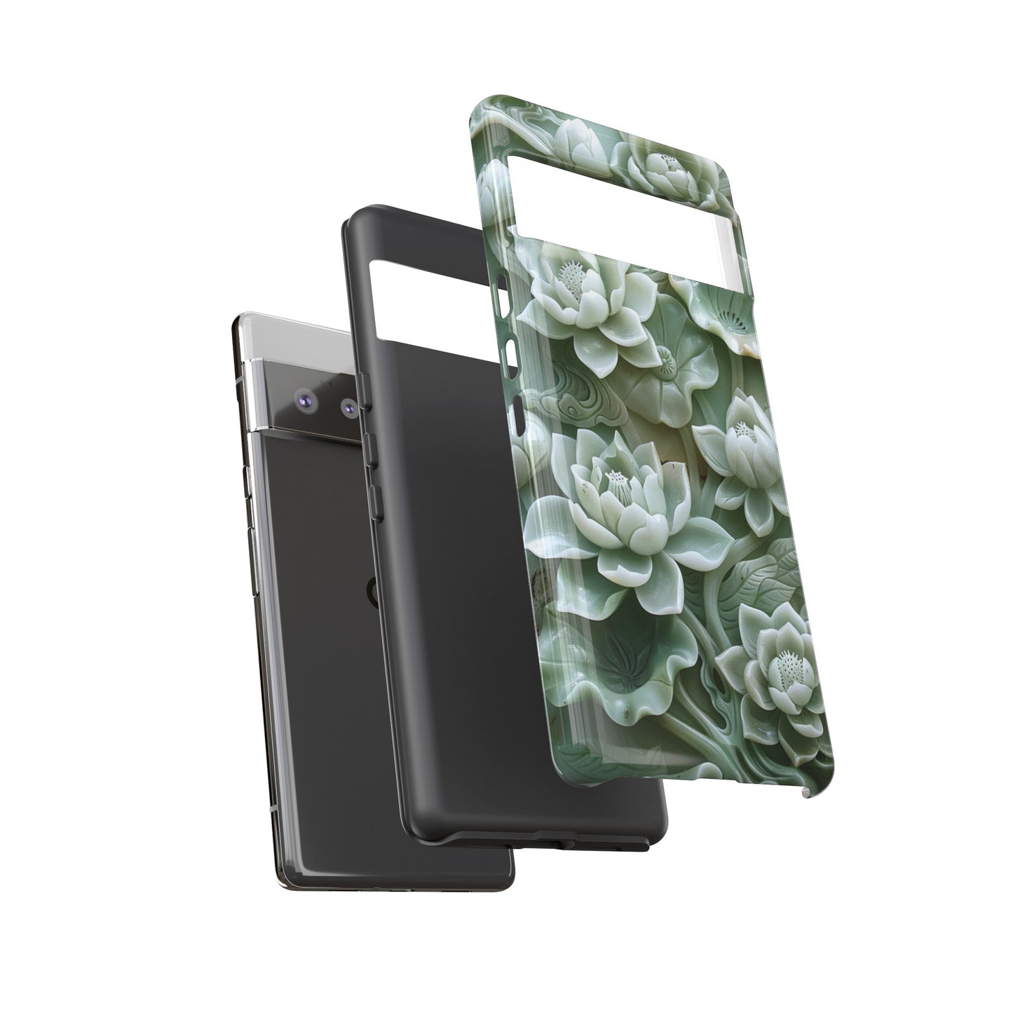 Green Jade Lotus Floral Art Phone Case