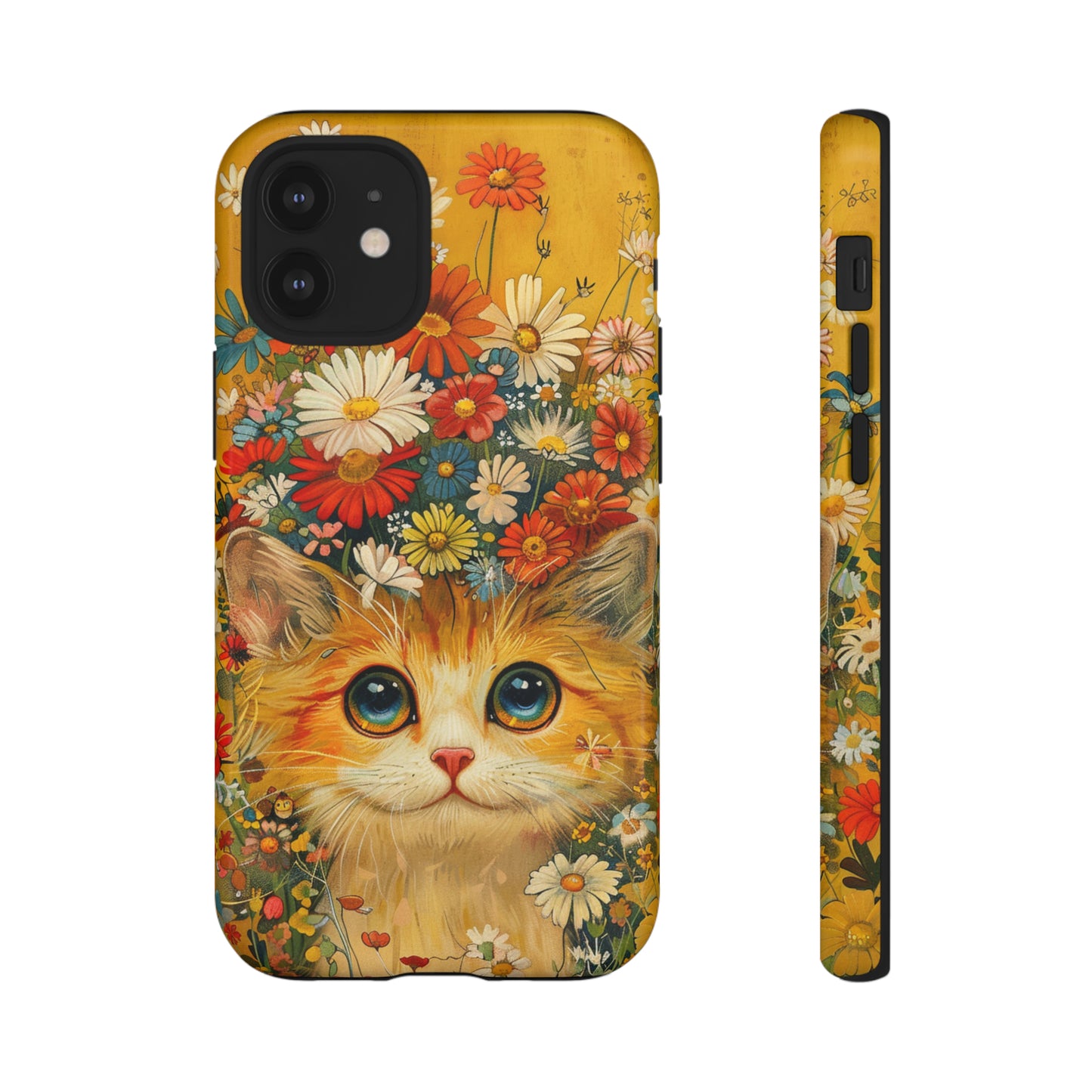 Cute Cat in Floral Garden Phone Case