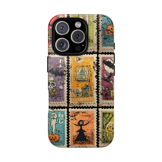 Creepy phone case with vintage spooky Halloween design