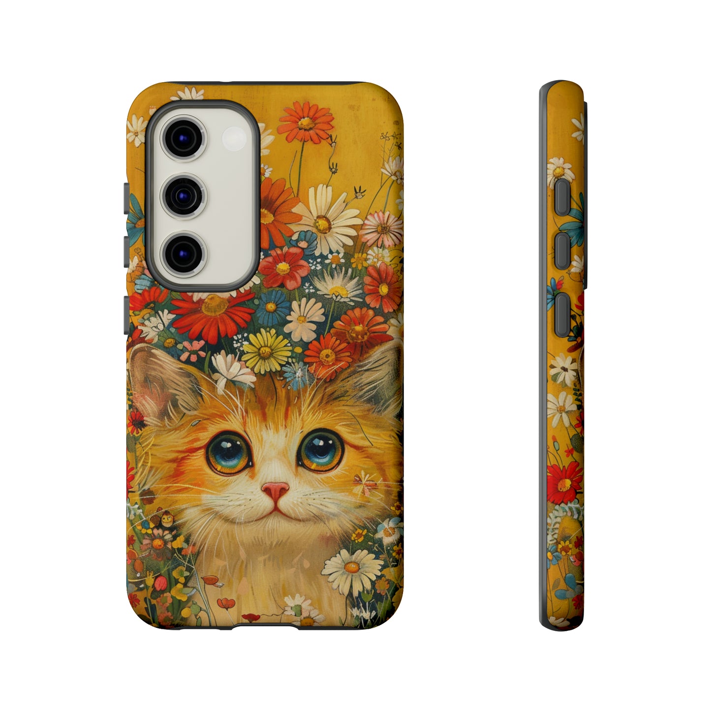 Cute Cat in Floral Garden Phone Case