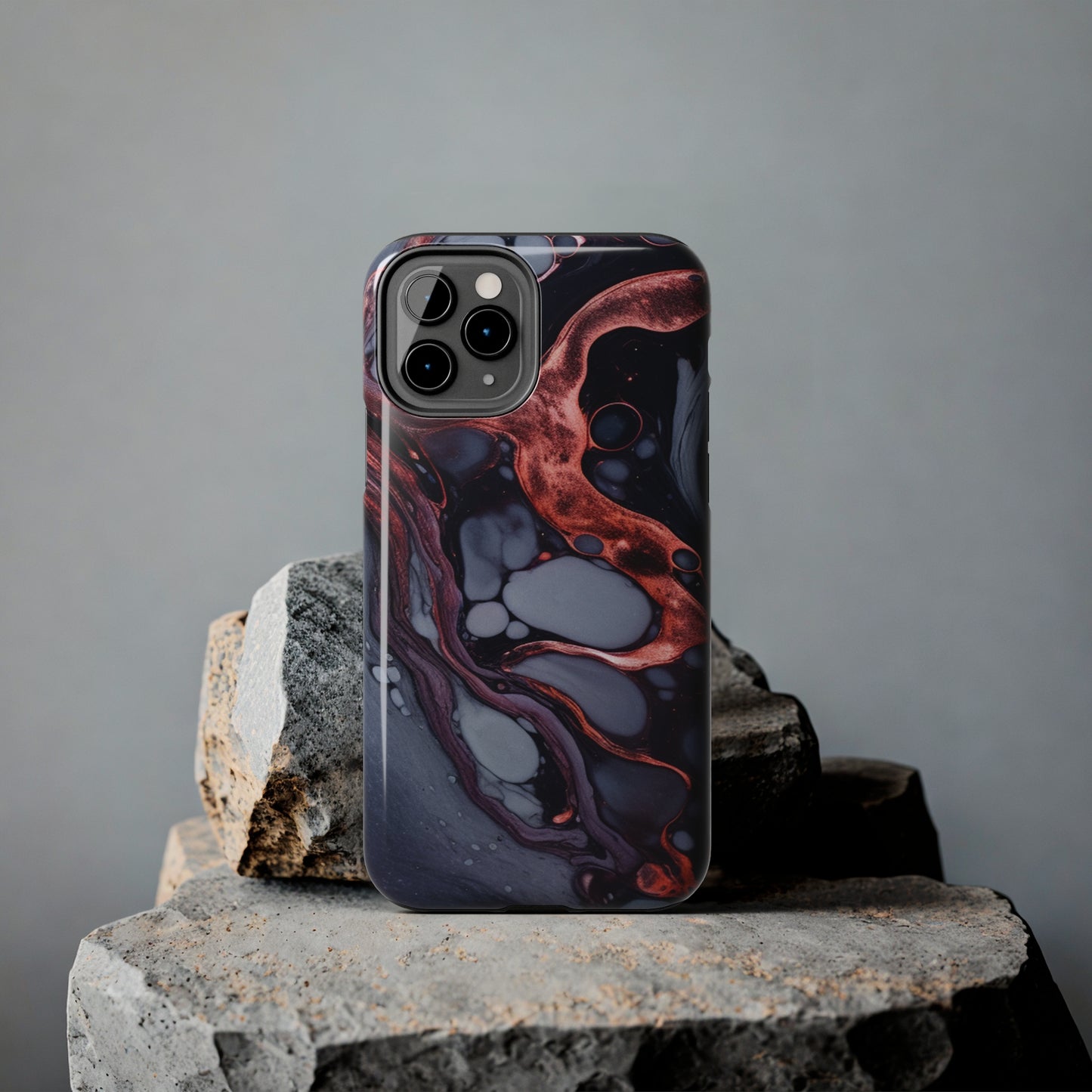 Marbled Dark Lava Flow Phone Case | Embrace the Vibrant Magma Vibes