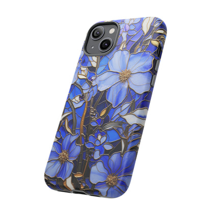 Periwinkle Stained Glass with Gold Inlay Phone Case for iPhone 15, 14, Pro Max, 13, 12 & Samsung Galaxy S23, S22, S21, Google Pixel