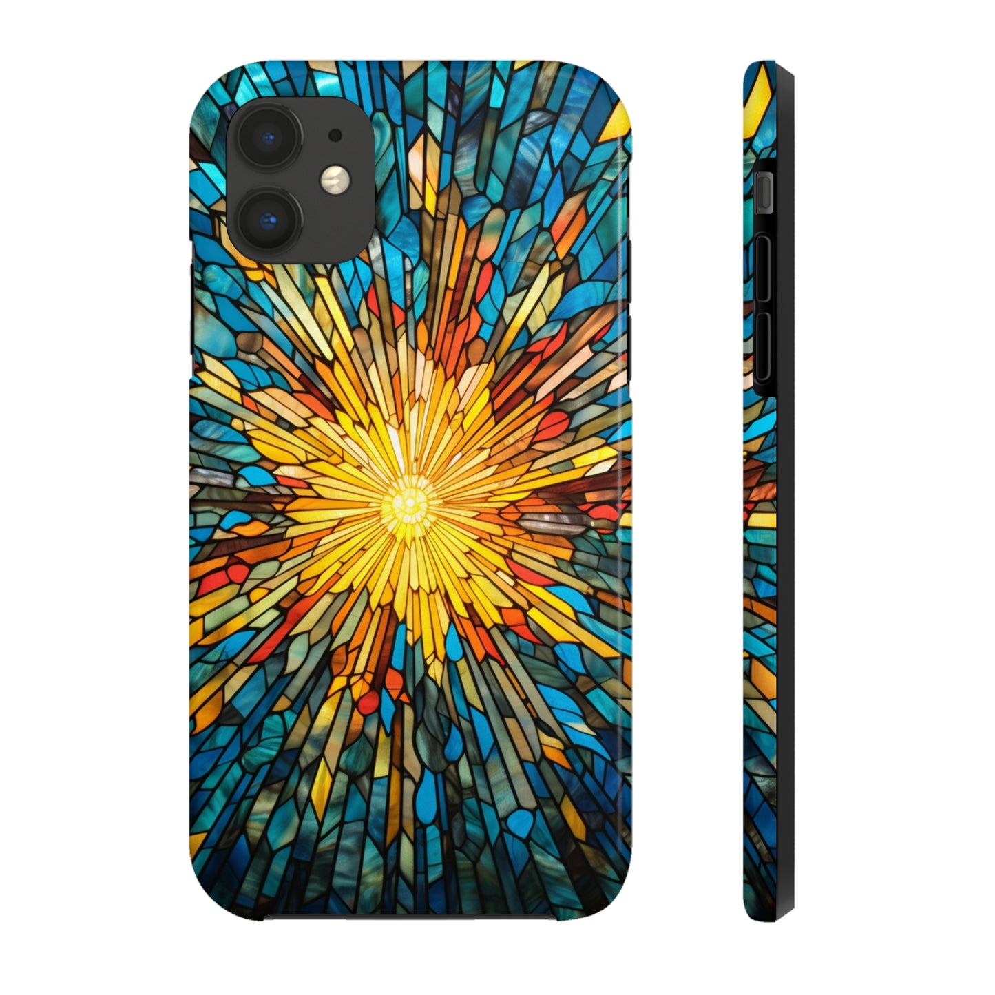 Stained Glass Sunburst Magic | Tough iPhone Case | Embrace Vibrant Style and Reliable Protection