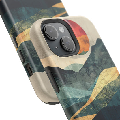 Retro iPhone Case Mountain Sunset MagSafe Phone Case