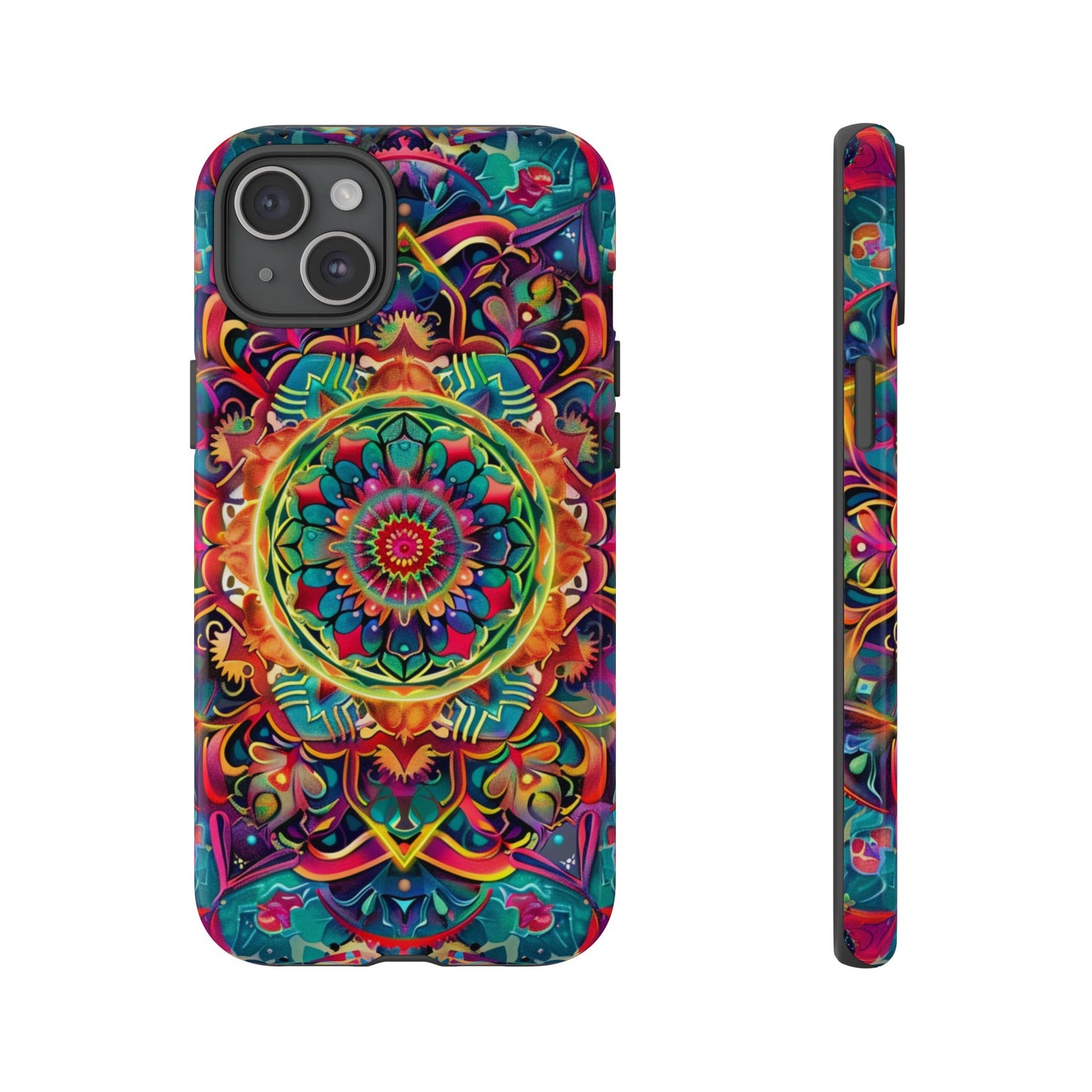 Cosmic Stained Glass Mandala Phone Case