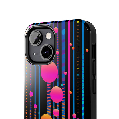 Experience a Blast from the Past: Retro Psychedelic Bubbles Tough Case for Apple iPhone Models