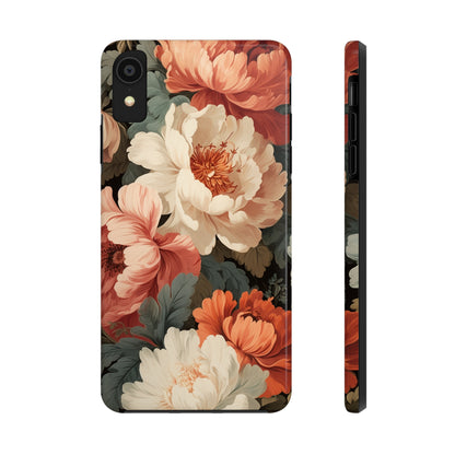 Vintage Floral Aesthetic Phone Tough Case Antique Print for iPhone 14 11 Pro 12 13 XR XS X 7+ 8 Boho Nature Flowers Cottage Core