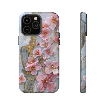 Pink Forget Me Nots Gold Floral Phone Case