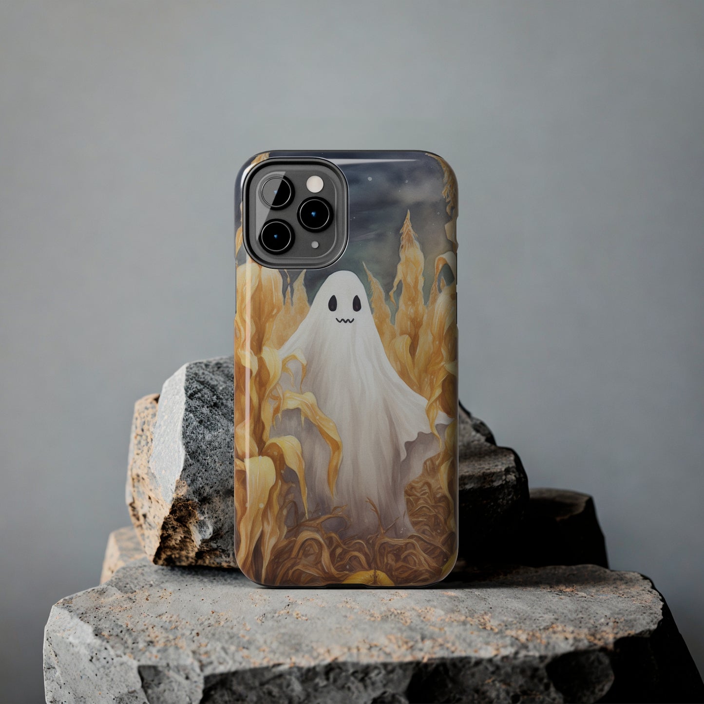 Ghost of Halloween Fall Pumpkins iPhone Case | Embrace the Spooky Autumn Vibes