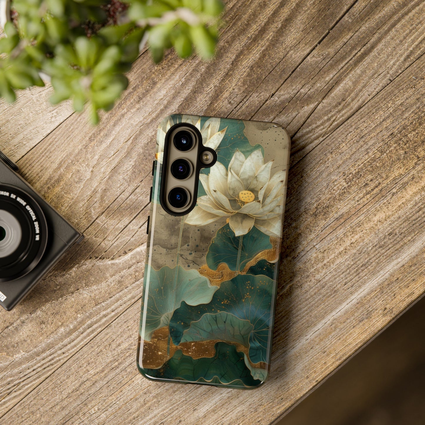 Zen Stained Glass Lotus Floral Design Phone Case