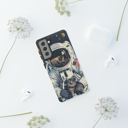 The Astronaut and the Cosmic Cat Phone Case