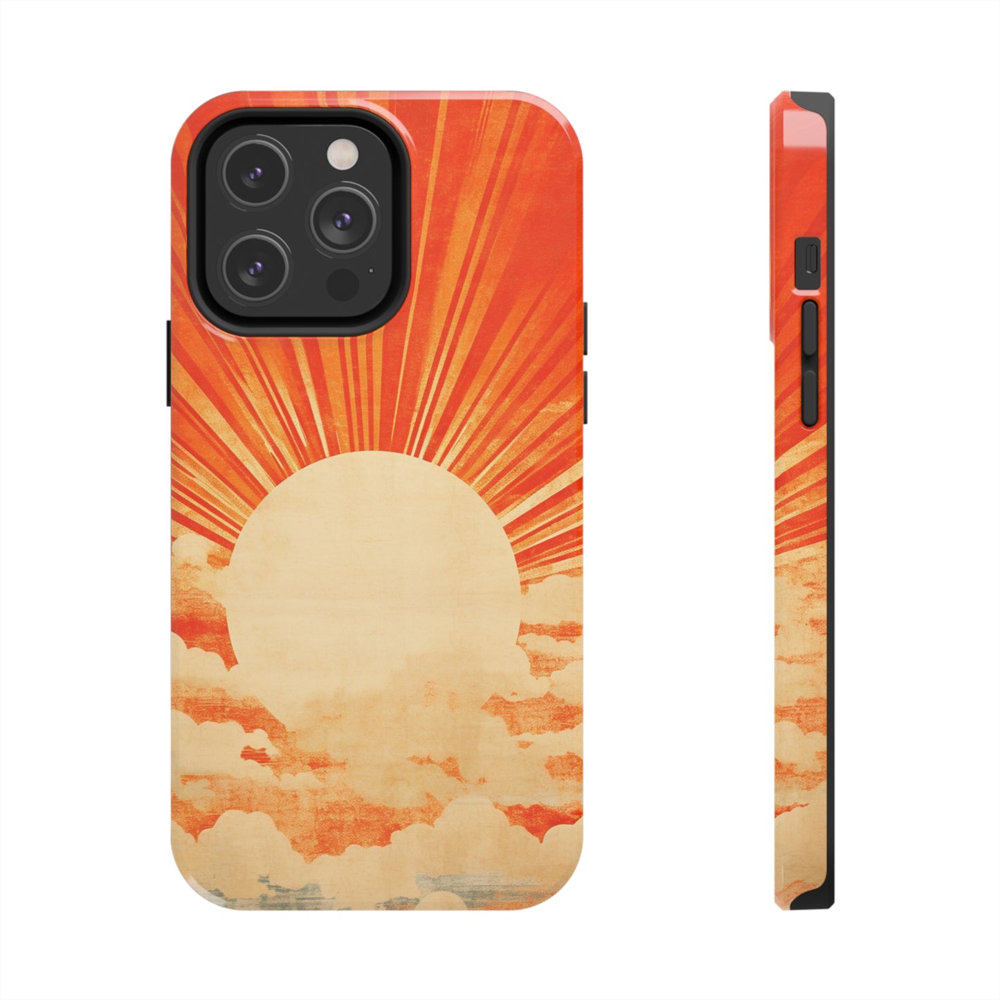 Retro Abstract Sunburst iPhone Case | Embrace the Nostalgic Charm of Artistic Rays