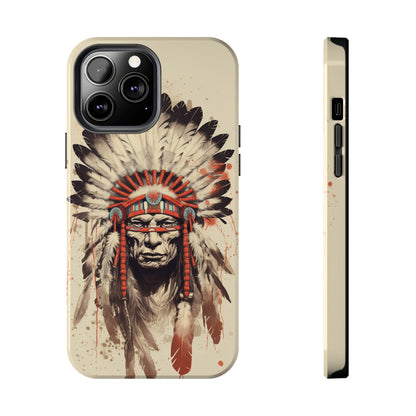 Proud Heritage: Native American Chief Headdress | Iconic Tribal iPhone Case for Models 11 through 14 Pro Max