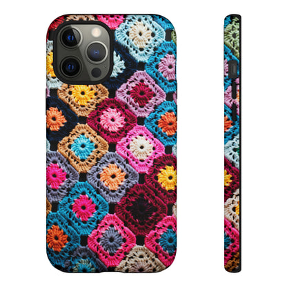 Vintage Floral Crochet Blanket Knit Look Phone Case