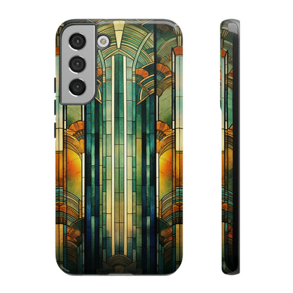 Art Deco Stained Glass floral Phone Case for iPhone 15, 14, Pro Max, 13, 12 & Samsung Galaxy S23, S22, S21, Google Pixel