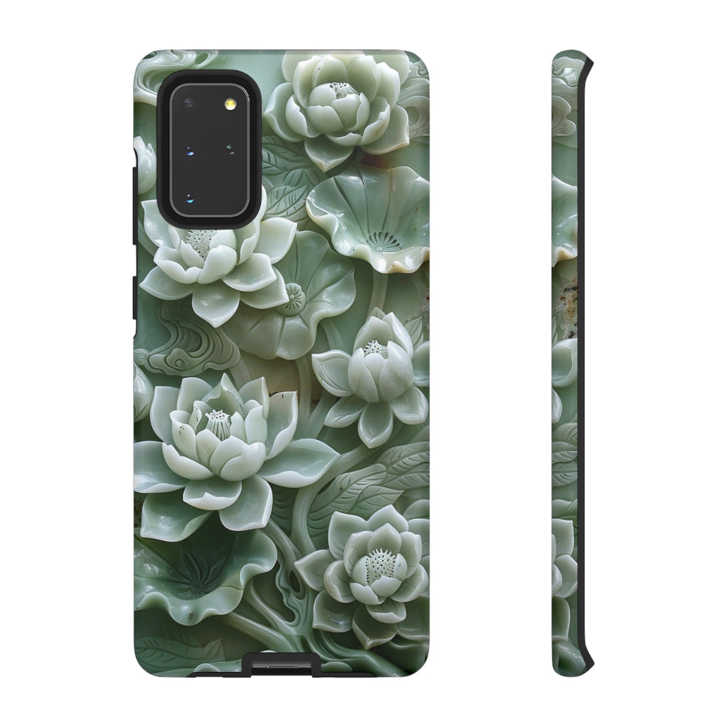 Green Jade Lotus Floral Art Phone Case