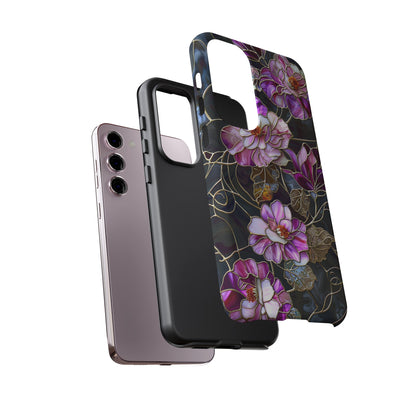 Magenta Color Floral Stained Glass Phone Case